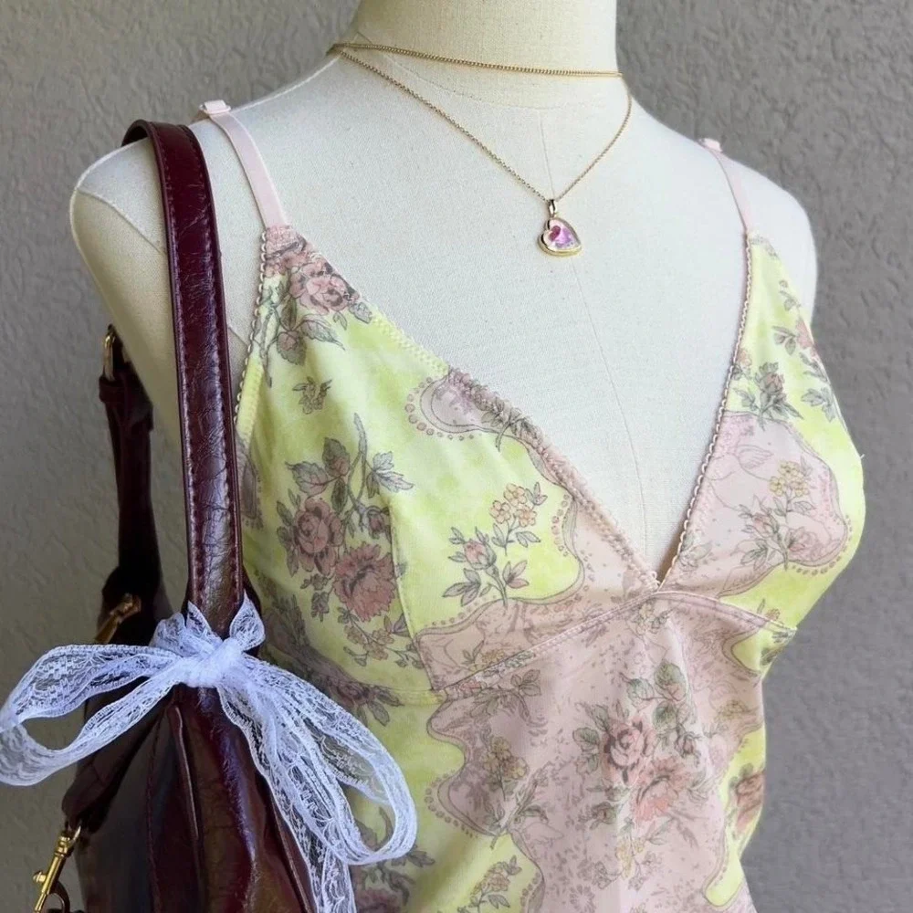 Urban Outfitters Fairy Floral Cami Tank Top Size XL Y2K Style - Picture 4 of 7